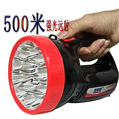 LED充电手提灯大手电筒 强光探照灯聚光远射应急户外登山巡逻包邮 - 封面
