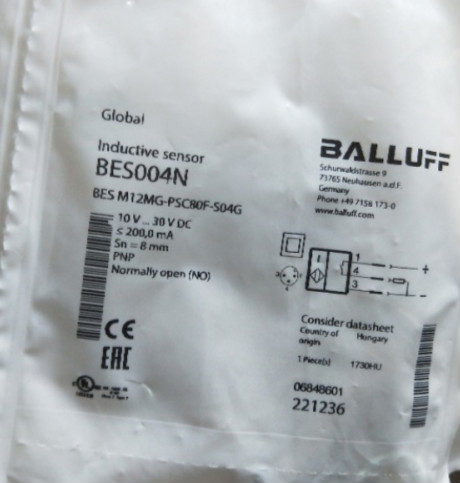 BALLUFF巴鲁夫传感器BES004N BES M12MG-PSC80F-S04G询价 机械设备 电子产品制造设备 原图主图