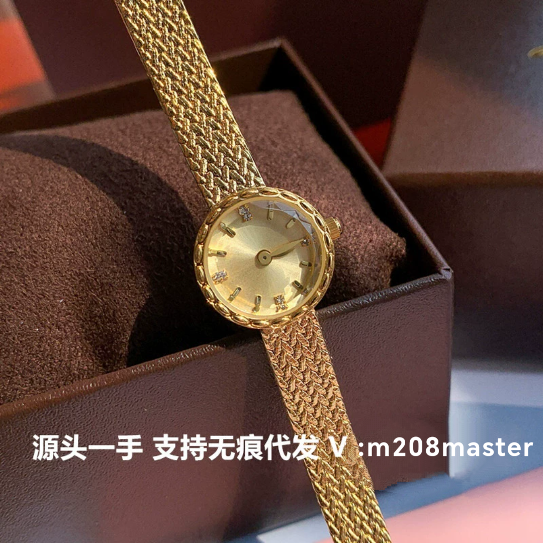 抖音爆款小金表中古手表迷你秀气方形麦穗女士方形复古女表小金块