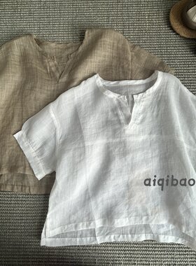 男童女童轻薄短袖衬衫