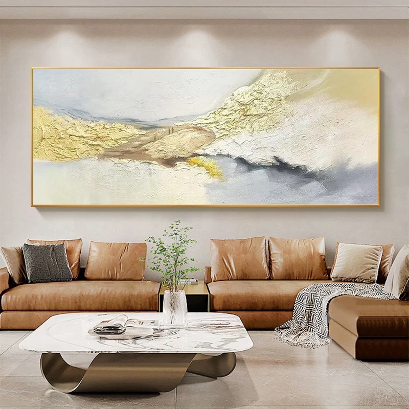 赵无极抽象肌理画客厅装饰画沙发背景墙挂画现代金箔艺术手绘油画