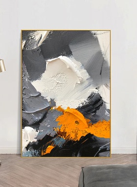 纯手绘厚肌理抽象立体油画装饰画