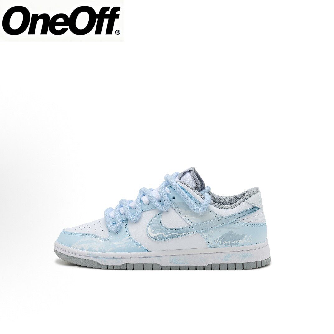 【定制球鞋】Nike Dunk 海岛日记手绘双鞋带板鞋男女同款天蓝色