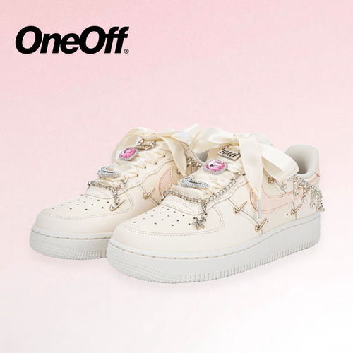 【定制球鞋】NikeAirForce1 空军一号钻石链条百搭耐磨增高女款