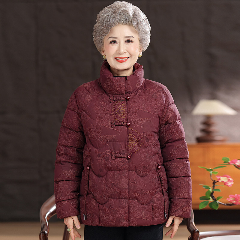 奶奶冬装棉衣外套加厚上衣60-70-80岁妈妈装棉服羽绒棉老太太棉袄