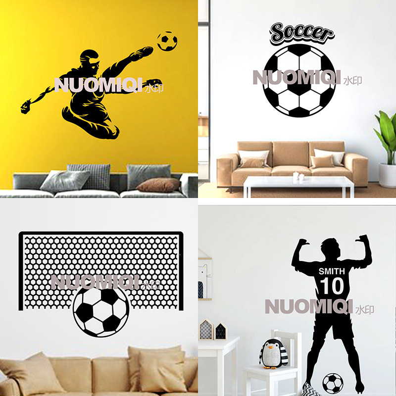 足球墙贴soccer运动员宿舍卧室球场主题酒吧装饰墙壁纸自粘贴画