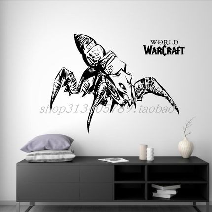 WOW魔兽世界魔幻坐骑红色其拉作战坦克个性居家背景墙装饰墙贴