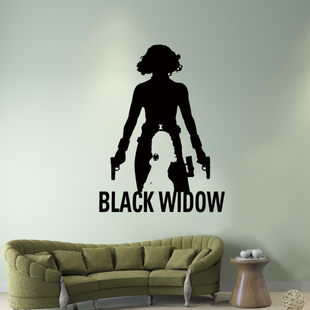 漫威电影人物黑寡妇Black Widow斯嘉丽约翰逊居家背景墙装饰墙贴