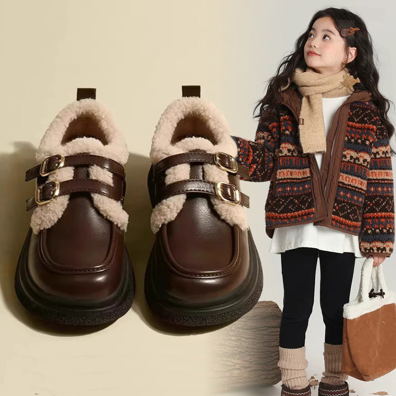 真皮女童棉鞋2025新款冬季女孩加绒英伦风皮鞋毛毛鞋秋冬款乐福鞋,童鞋/婴儿鞋/亲子鞋,棉鞋,淘宝优惠券,粉丝福利购,淘宝优惠卷