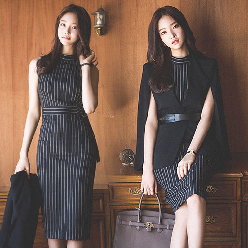 初秋套装女时尚裙子加外搭两件套连衣裙2019新款气质女神范衣服潮