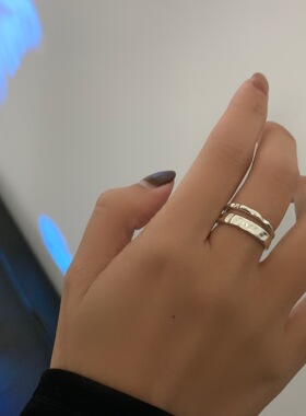 新款S925纯银糖果波浪纹线条镂空戒指女小众个性时尚气质蹦迪指环