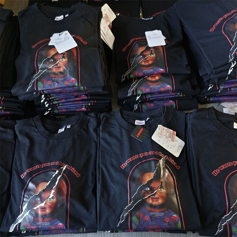 男士日单纯棉圆领胸前印花潮流