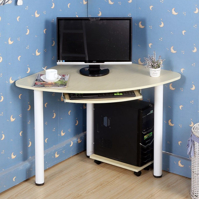 家用经济型转角电脑桌书桌弧形三角笔记本桌扇形墙角桌拐角角落桌