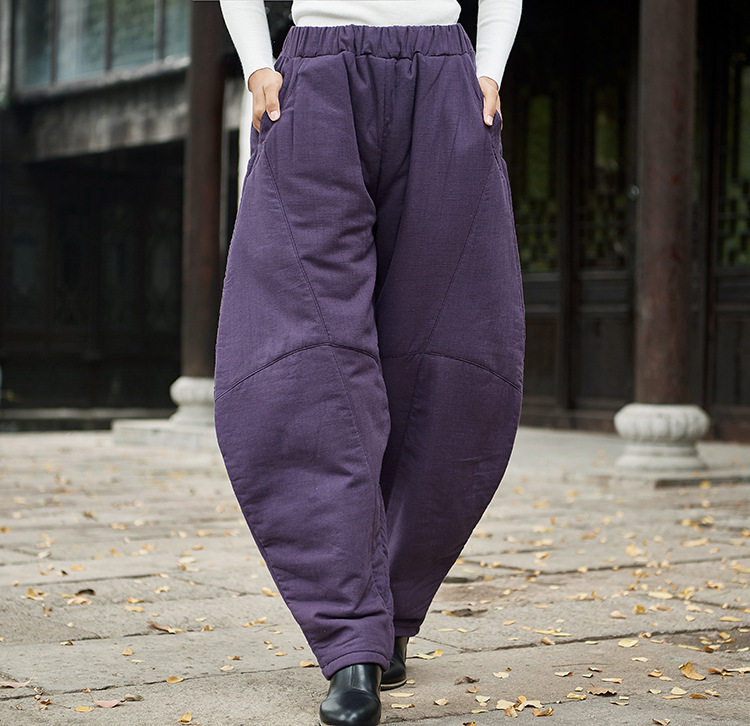 2021冬季棉麻夹棉灯笼裤宽松阔腿裤女胖mm大码瑜伽裤亚麻长裤子,女装/女士精品,休闲裤,淘宝优惠券,粉丝福利购,淘宝优惠卷
