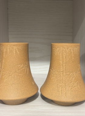 满意紫砂全手工制作精品老段泥刻绘花瓶88一个卖掉了可定制