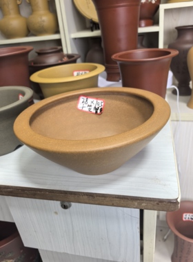 满意紫砂全手工制作精品蟹黄段光器斗笠盆卖光了可定制28×10