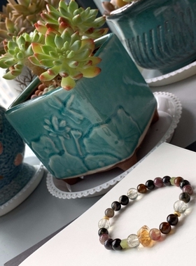 老矿碧玺油画轻复古原创又旺又辟