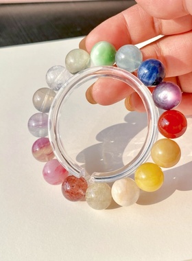 清仓手链玛瑙碧玺盐源百搭发晶