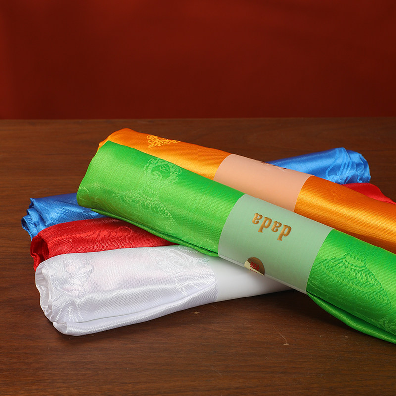 万佛精品五色真丝哈达高档八吉祥藏族饰品批发蒙古族婚礼仪献哈达