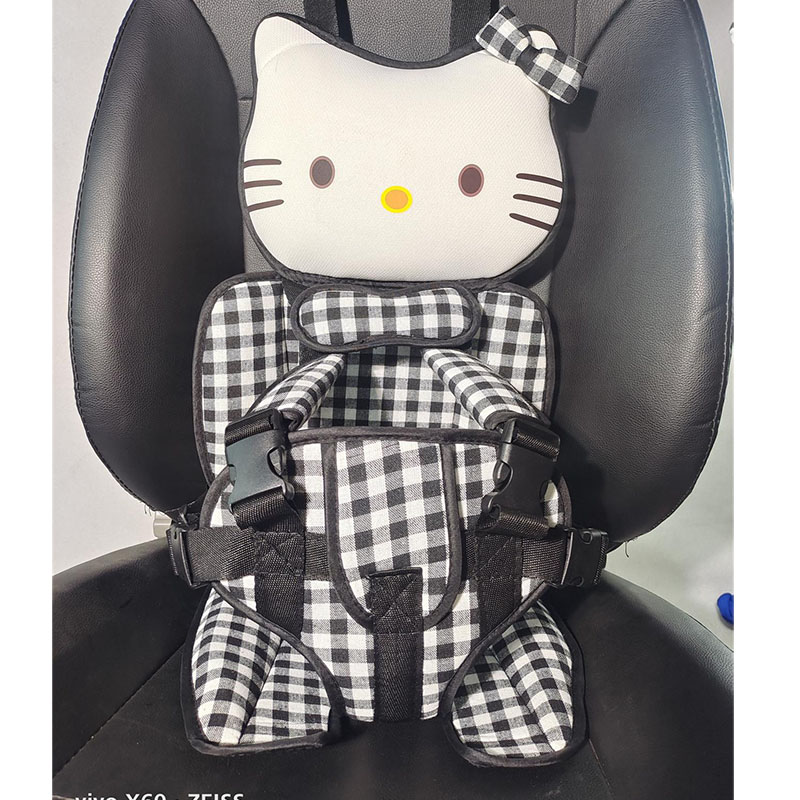 非机动车用电动三轮车儿童坐垫增高垫两轮车餐椅卡通猫坐垫绑带