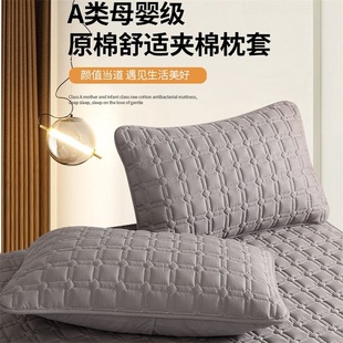 全棉枕套加棉枕头套单双人枕巾48cmx74cm家用枕芯保护套一对装 2只