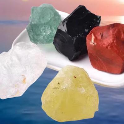 天然五色石五彩石红碧玉黄水晶
