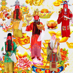 梨园颂开业庆典年会演出活动春节喜庆剪裁新款福禄寿喜星财神服装