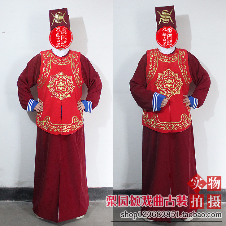 梨园颂新款戏曲古装戏剧用品影视服衙役服捕头捕快衣素箭衣送帽子