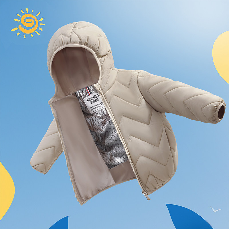 儿童羽绒棉服外套大男童棉衣服女童连帽棉袄小宝宝保暖轻薄款秋冬