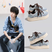 厚底增高百搭小众夏板鞋 TF家族4代陈奕恒陈浚铭同款 奶fufu小白鞋