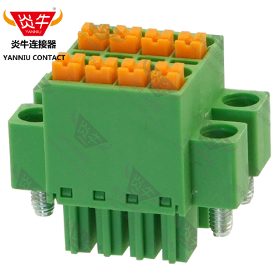 3.81mm炎牛插拔PCB接线端子双排弹簧插头YN15EDGKNHCM/KF2EDGKNHM