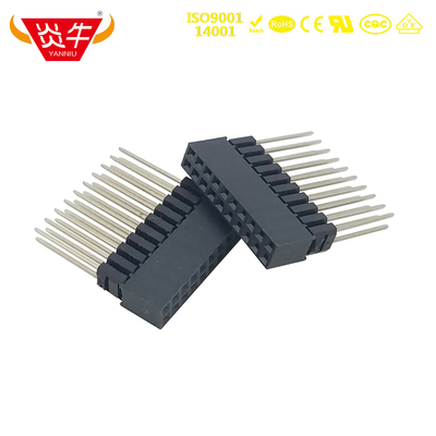 2.0mm排母PC104长针2*10P排座20P插座镀金环保阻燃耐高温进口弹片