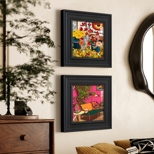 法式 饰画多巴胺客厅马蒂斯小众艺术抽象挂画 复古高级感玄关拐角装