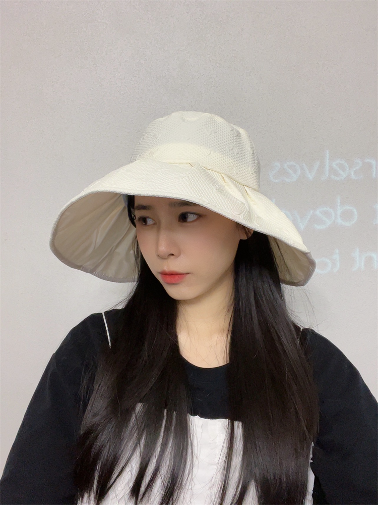 高科技防晒黑胶渔夫帽女夏季仙女风大帽檐可折叠防紫外线遮阳帽子