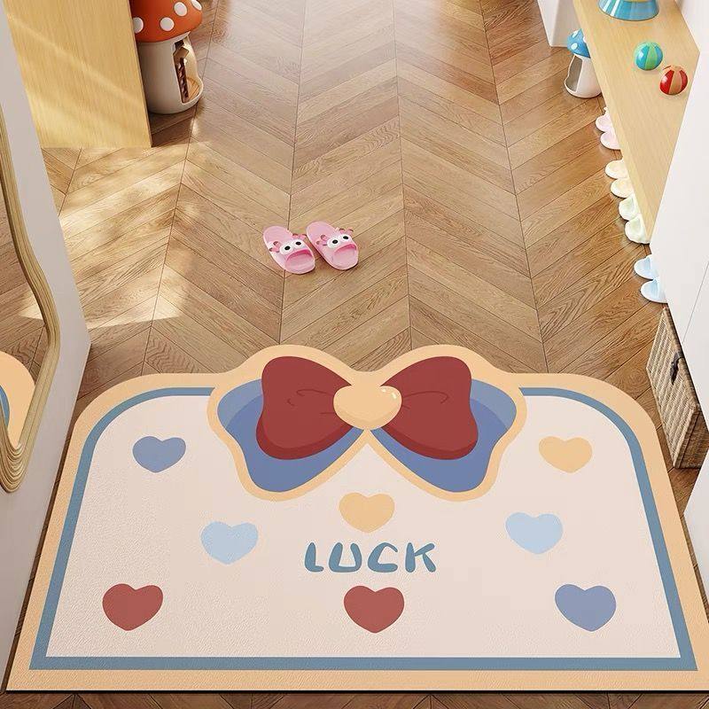 少女心卡通可爱蝴蝶结入户门地垫家用门口浴室防滑吸水进门脚垫,居家布艺,家用脚垫,淘宝优惠券,粉丝福利购,淘宝优惠卷