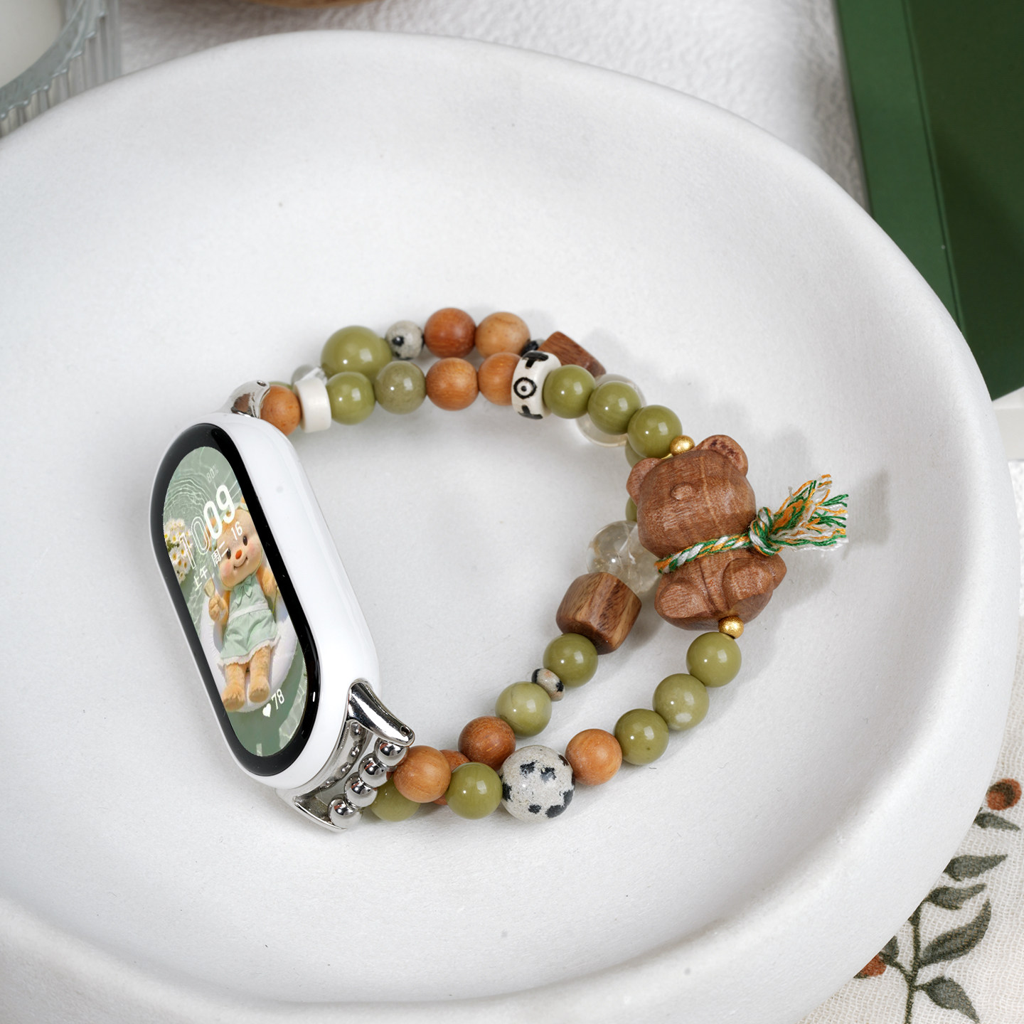 原创围脖熊表带适用小米手环10/9pro手表8腕带7华为手环八九十nfc