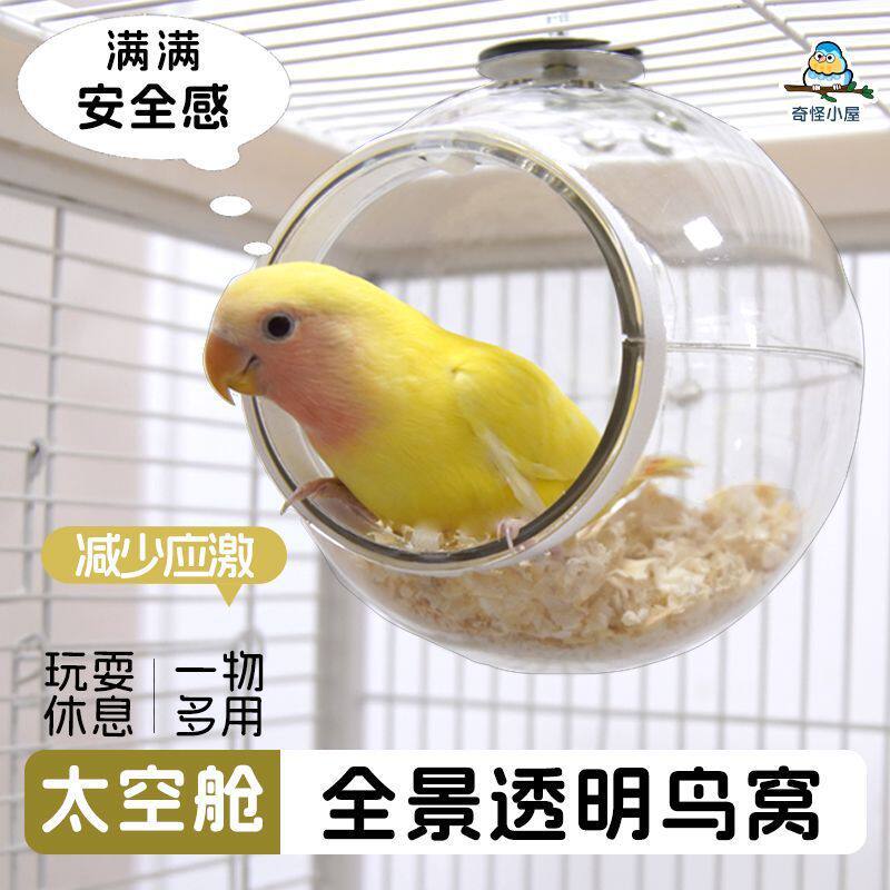 鸟窝星球鹦鹉睡窝透明玻璃观赏大号塑料悬挂窝鸟巢