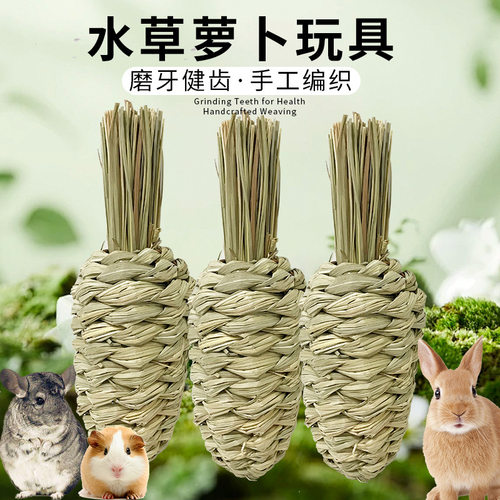 兔子磨牙用品手编水草绿萝卜解闷玩具宠物兔兔豚鼠龙猫啃咬玩具