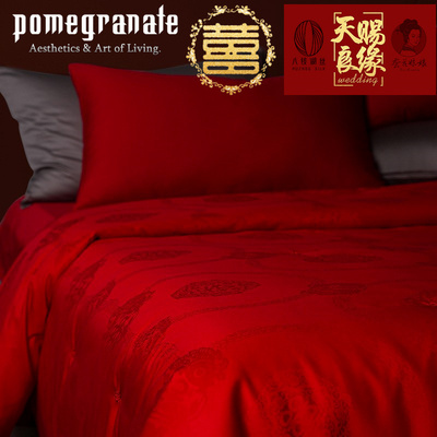 结婚高档婚庆蚕丝被100桑蚕丝婚礼大红色被子被芯喜被四季被正品