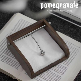 纸巾盒实木不锈钢定点方形餐巾纸盒托架轻奢抽纸巾架餐厅酒店家用