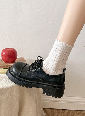 复古简约英伦风小皮鞋女2025新款百搭秋季系带配裙子单鞋乐福鞋子