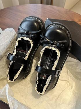 白色平底小皮鞋女2025年春季新款学生百搭洛丽塔日系jk玛丽珍单鞋