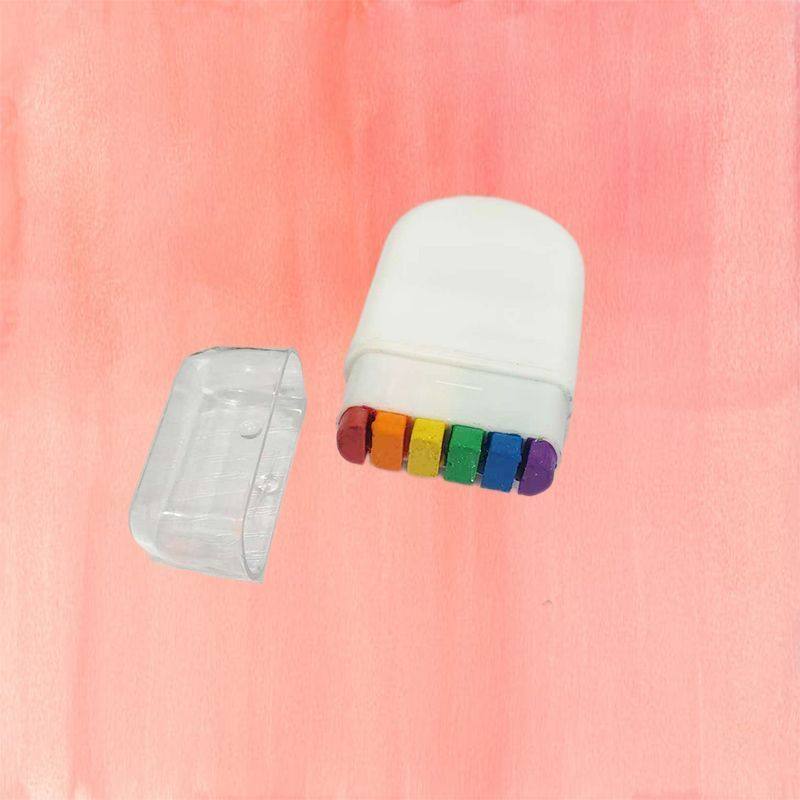 幼儿园学生运动会啦啦队表演面部绘六色彩虹面彩安全无毒水洗彩绘