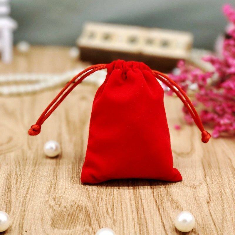 招财朱砂绒布袋束口小红图片