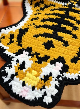 手工DIY钩织材料包老虎皮毯子太师椅坐垫可爱卡通山自制礼物解闷