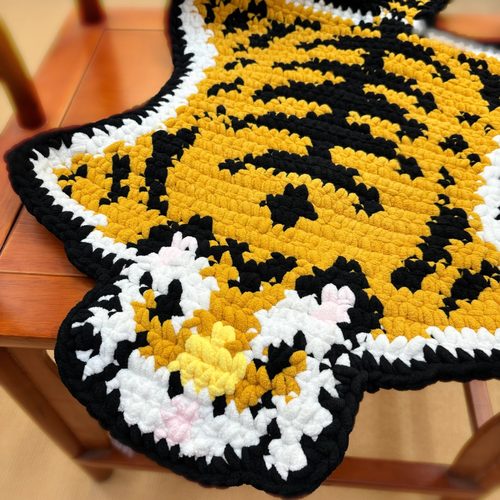 老虎坐垫钩织材料包自制礼物