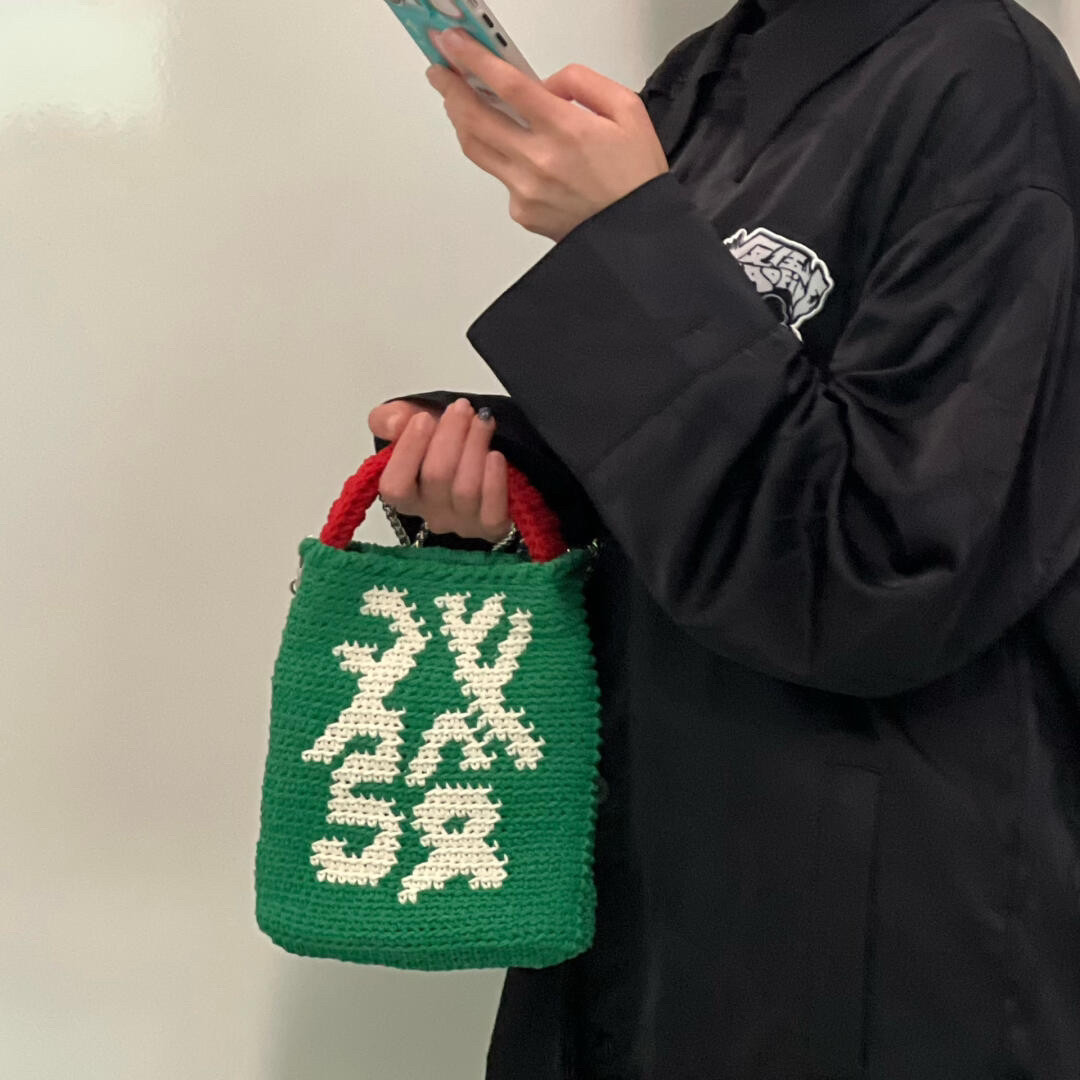 手工DIY钩织材料包发财手提包麻将包自制礼物手机包送礼物小香风