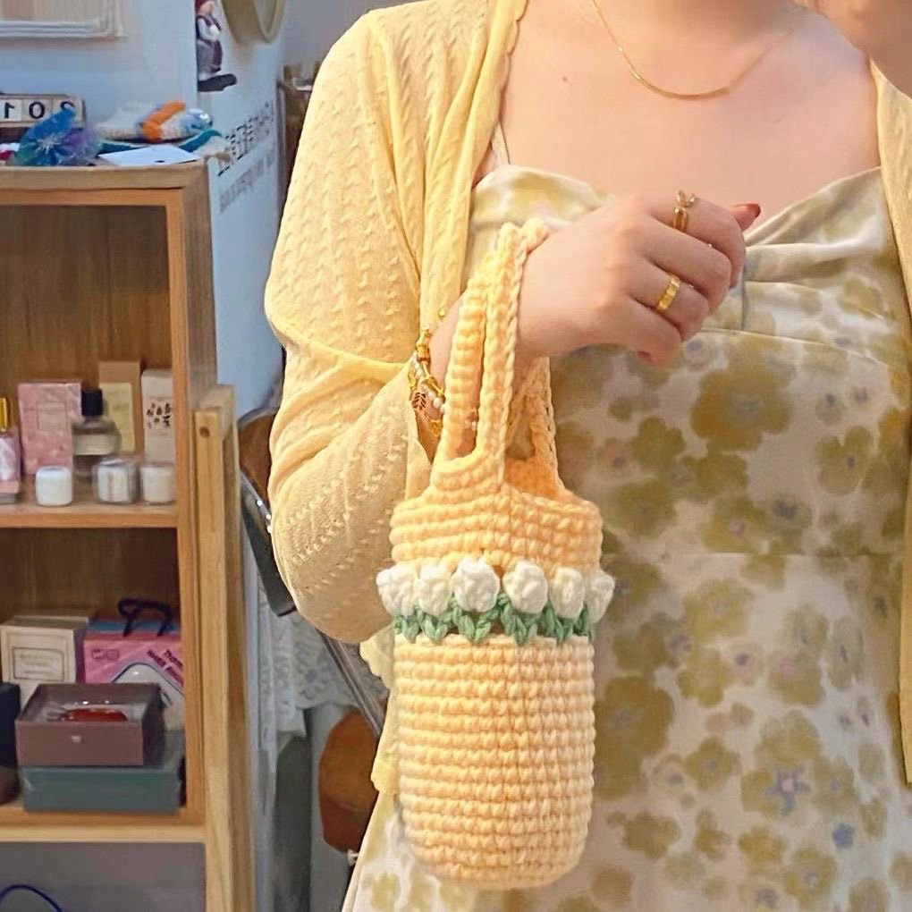 郁金香保温杯袋钩织材料包