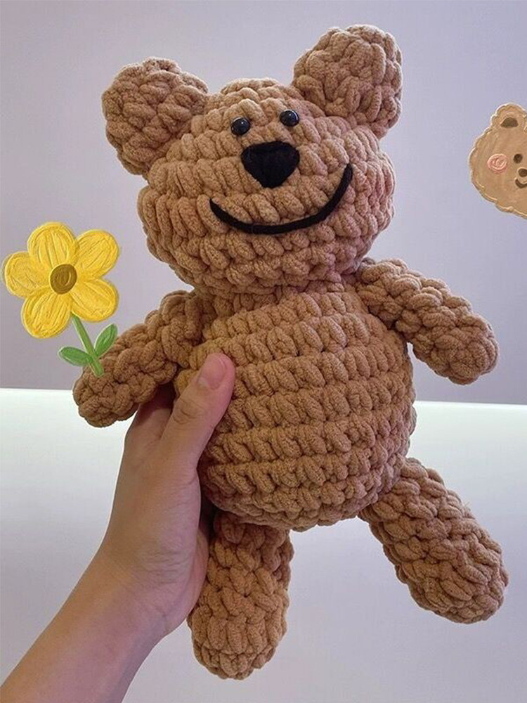 HAND-WOVEN DIY CROCHET MATERIAL BAG COUPLE BEAR COMFORT TOY GIRLFRIEND GIFT RELIEVE BOREDOM DECOMPRESSION DOLL