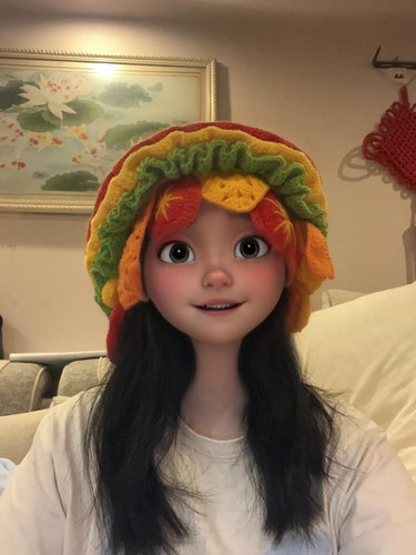 手工钩织DIY材料包汉堡包帽子秋冬保暖搞怪抽象可爱自制礼物解闷